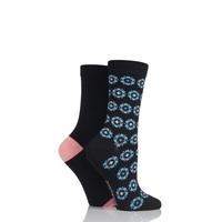 Ladies 2 Pair SockShop Patterned Bamboo Socks