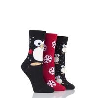 Ladies 3 Pair SockShop Just For Fun Penguins Design Novelty Cotton Socks