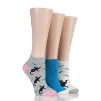 Ladies 3 Pair SockShop Just For Fun Cats Cotton Secret Socks
