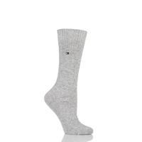 Ladies 1 Pair Tommy Hilfiger Plain Diamond Top Cashmere Socks