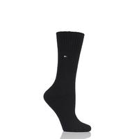 Ladies 1 Pair Tommy Hilfiger Plain Diamond Top Cashmere Socks