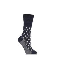 Ladies 1 Pair HJ Hall Heart Patterned Wool Blend Softop Socks