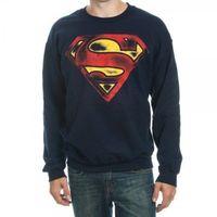 Large Grey Men\'s Superman Logo Spray Sweatshirt