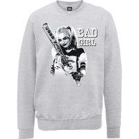 Large Grey Marl Men\'s Dc Comics Suicide Squad Bad Girl Sweatshirt