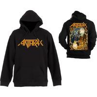 Large Black Anthrax Evil Twin Men\'s Hooded Top.
