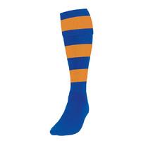 Large Boys Royal Blue Amber Hooped Football Socks