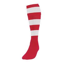 Large Boys Red White Hooped Football Socks