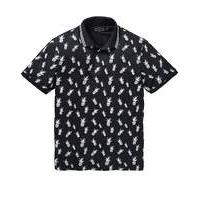 label j pineapple print polo long