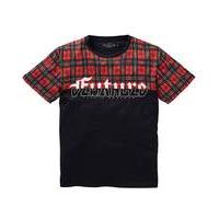 label j cut and sew tartan tee long