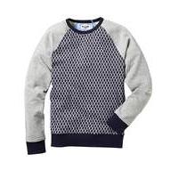 Label J Contrast Crew Neck Sweat Long