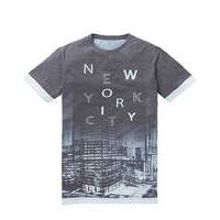 Label J Longline City Sub Print Tee