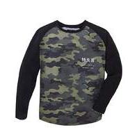 Label J Camo Print Baseball Tee