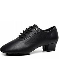 Latin Men\'s Dance Shoes Heels Breathable Low Heel Black