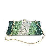Lady Delicate Rhinestone Clutches And Evening Bags in Multi Green