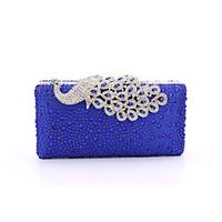 lady satin formal eventparty wedding evening bagpurseshimmering diamon ...