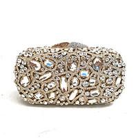 Lady Delicate Rhinestone Glass Hollow Clutches Evening Bag