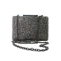 Ladies Luxuriant Crystal Clutch Hand Bag Purse Grey