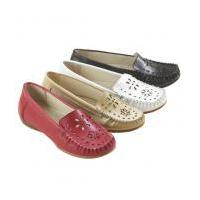 Ladies Flexible Leather Moccasins - red - 3