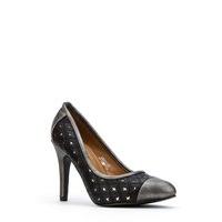 Laser Cut Quilted Star Metallic Heel Pumps