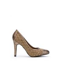 Laser Cut Quilted Star Metallic Heel Pumps