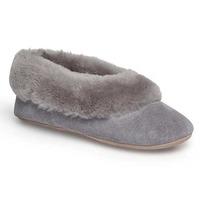 Ladies Queen Sheepskin Slippers Light Grey UK Size 6