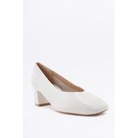 Lana Off-White Square Toe Heeled Pumps, IVORY