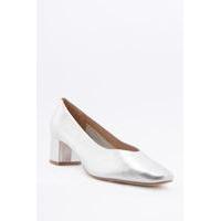 Lana Silver Square Toe Heeled Pumps, SILVER