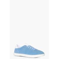 Lace Up Retro Trainer - blue