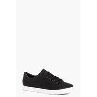 Lace Up Croc Trainer - black