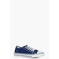 Lace Up Canvas Pump - navy