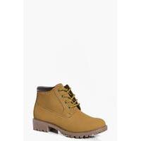 Lace Up Cleated Hiker Boot - sand