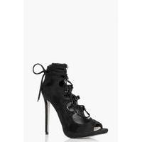 Lace Up Stiletto Heel - black