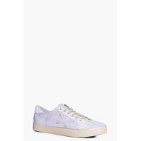 lace up star contrast trainer grey