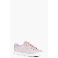 Lace Up Croc Trainer - pink