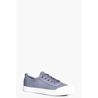 lace up canvas pump grey