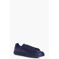Lace Up Trainer - navy