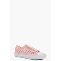 Lace Sequin Detail Canvas - pink