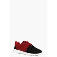 lace up sports trainer red