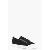 Lace Up Canvas Pump - black