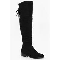 Lace Back Over The Knee Boot - black
