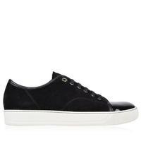 lanvin suede patent toe cap trainers