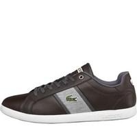 lacoste mens graduate evo trainers dark browndark grey