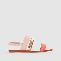 laneabi two tone leather sandals