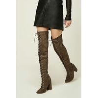 Lace-Up Thigh-High Boots