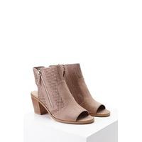 Laser-Cut Cutout Ankle Boots