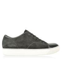 lanvin patent toe cap suede trainers