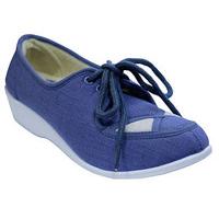 Lace-up Canvas Shoes, Blue, Size 4, Canvas