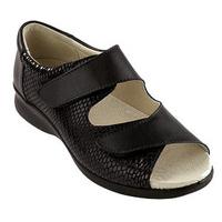 ladies open toe sandals black size 3 leather