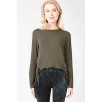 lace side crop jumper