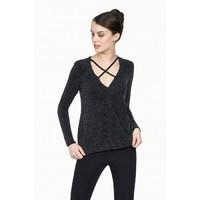 LATTICE FRONT LUREX WRAP TOP